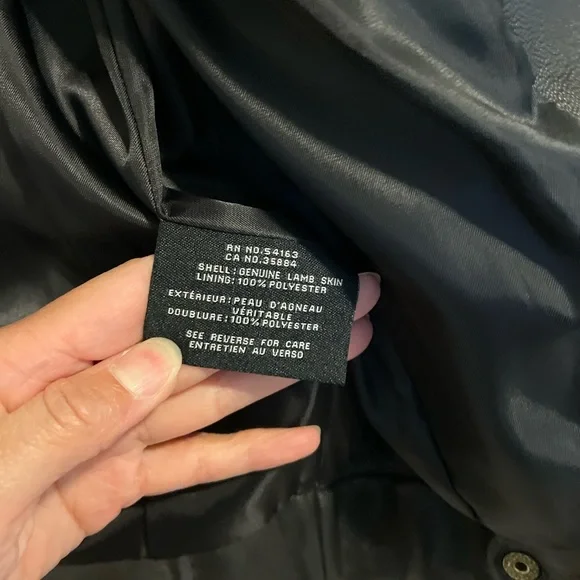 Cole Haan Leather Moto Racer Jacket - Picture 7 of 8